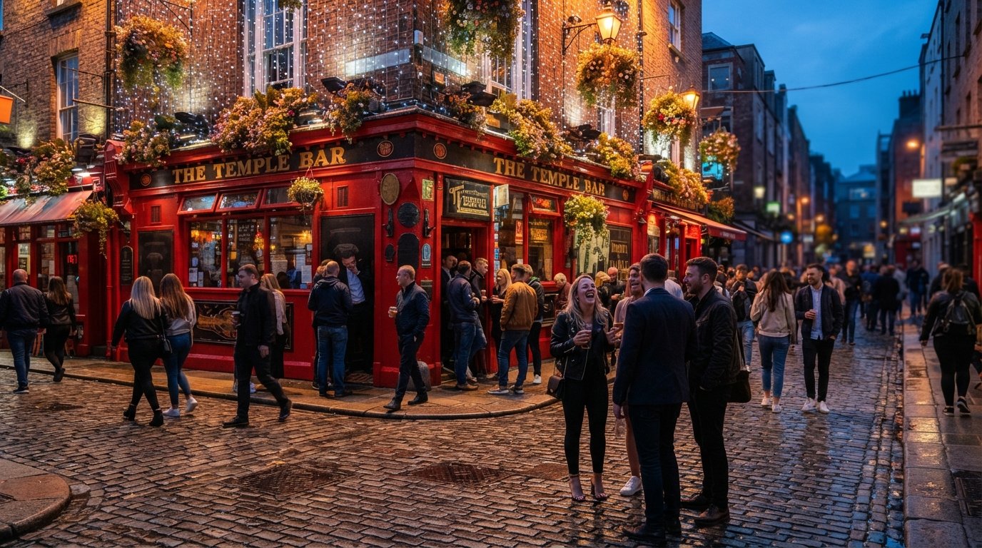 Temple Bar, Dublin: os paralelepípedos, a música tradicional e o preço de uma caneca